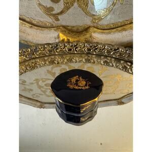 Limoges France Cobalt Blue Oval Scalloped 
Lidded Box 24K Trim
